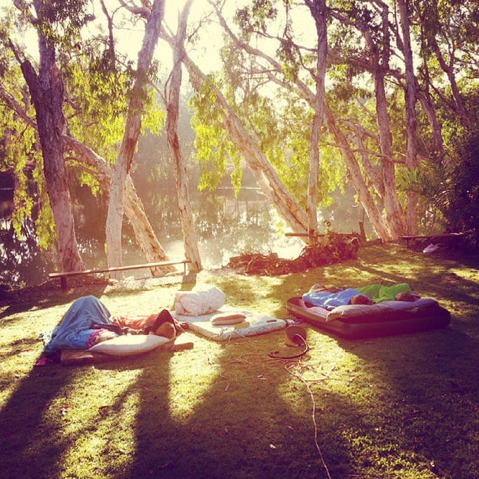 Camping by the river